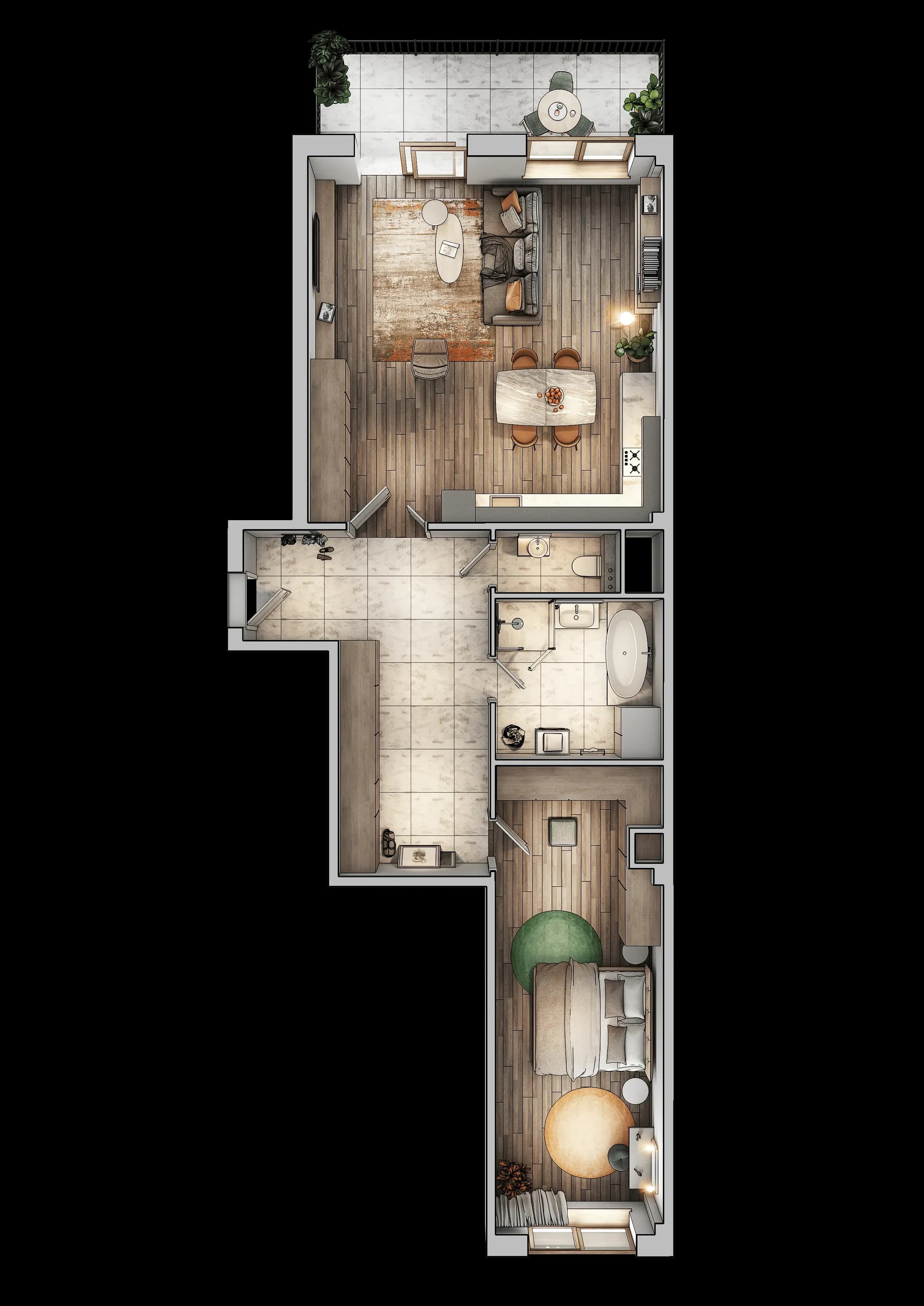 B 24 - 3D dispozice